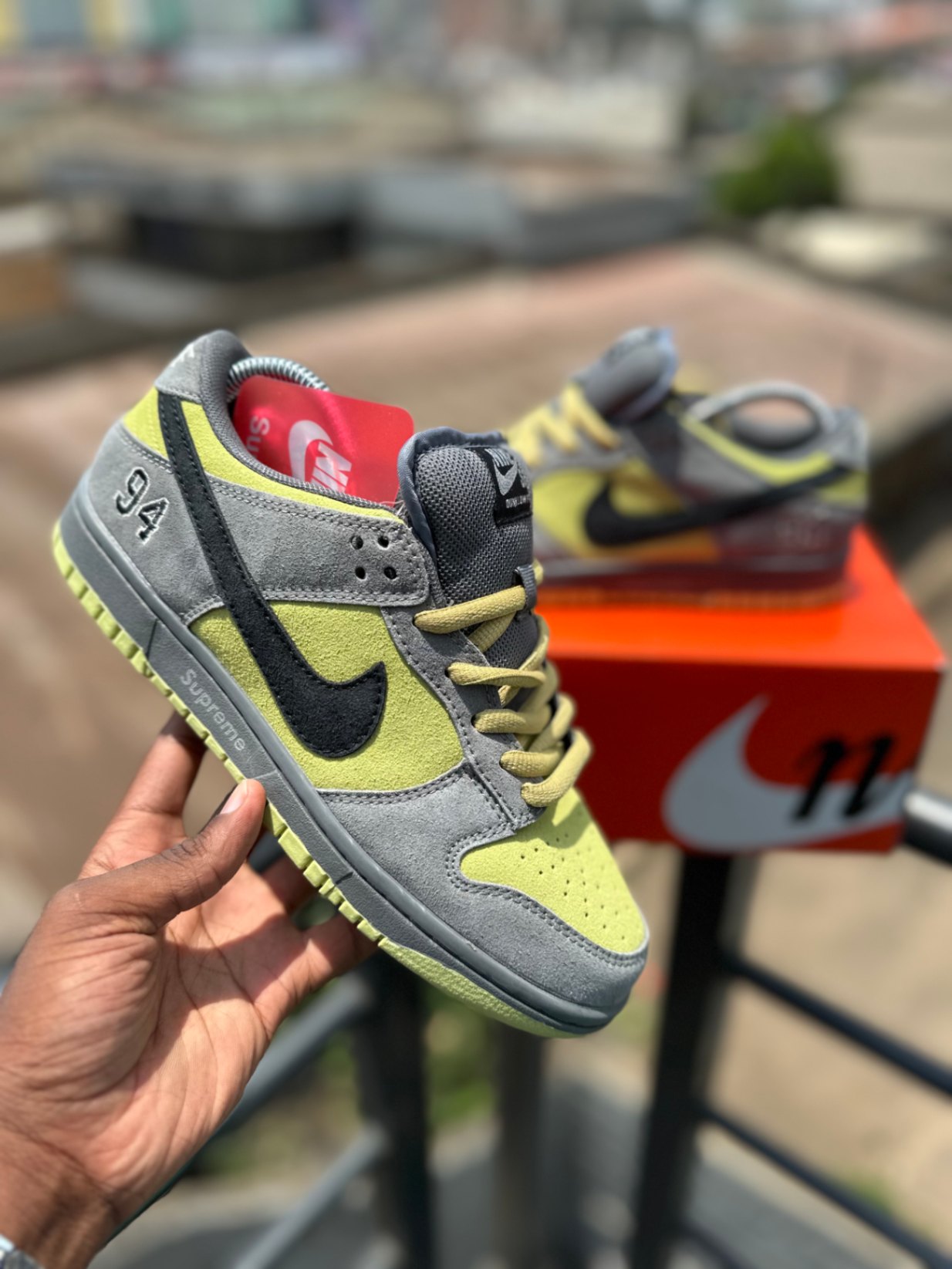 94 Supreme x Nike SB Dunk Low suede