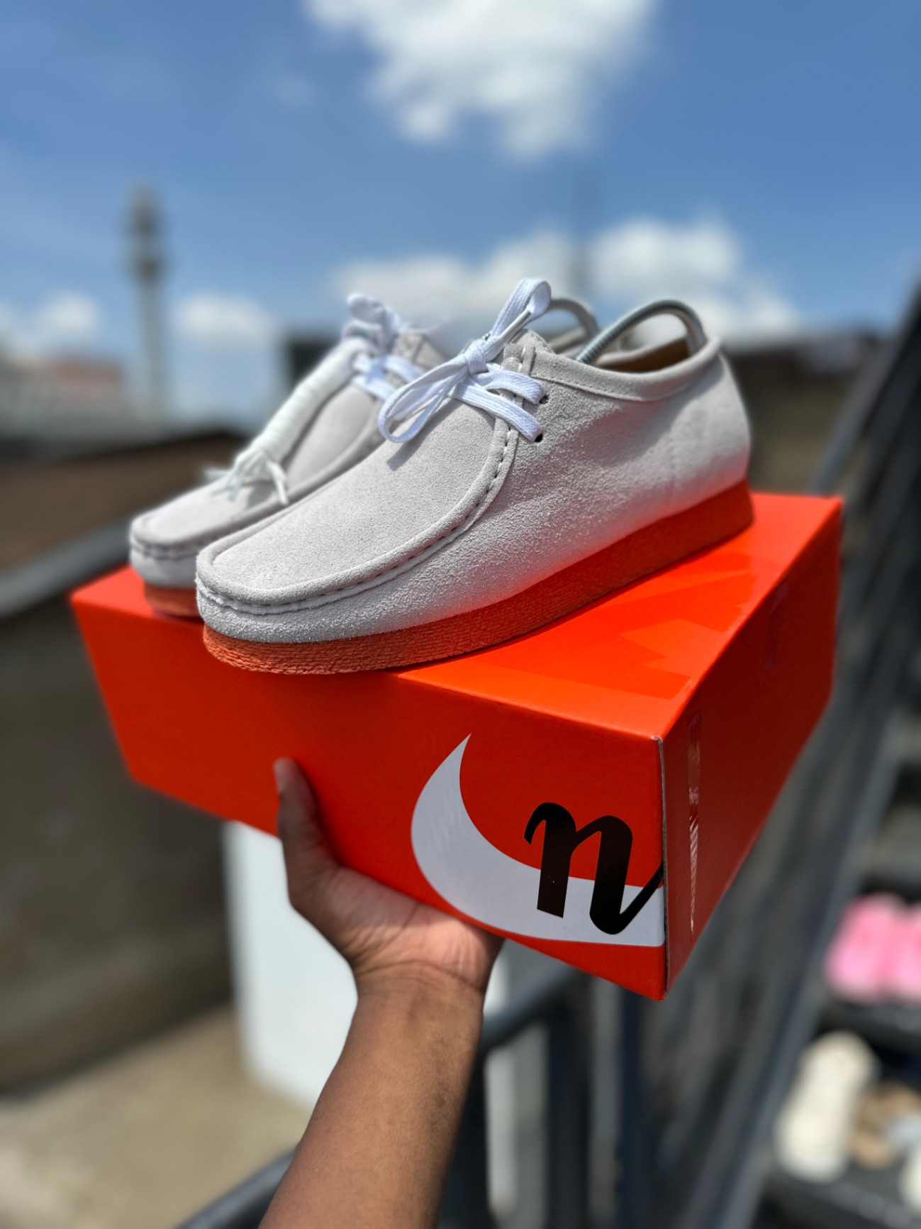 Orange sole Clarks Originals Wallabee Low