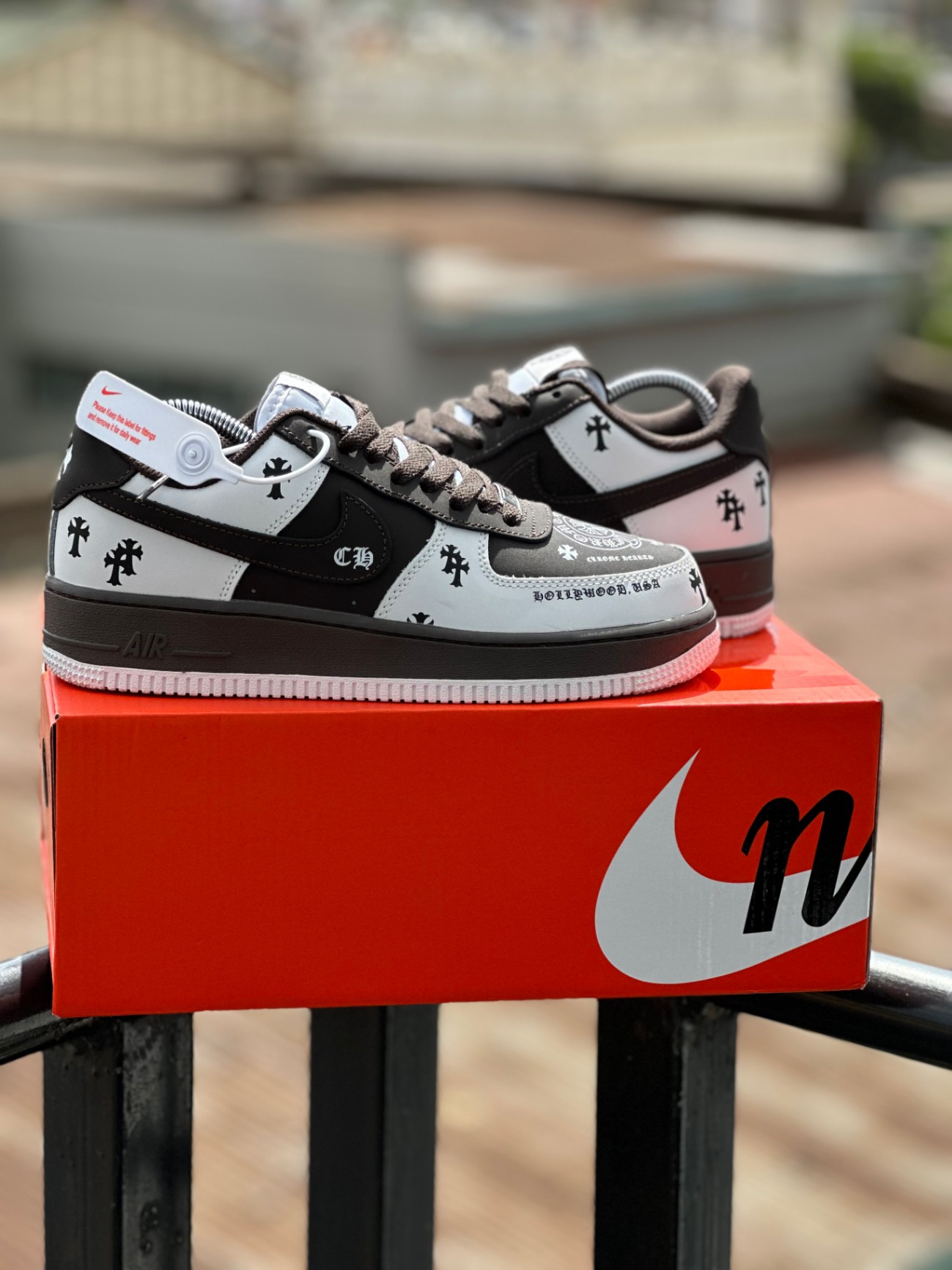 Brown Chrome Hearts x Nike Air Force 1 Low