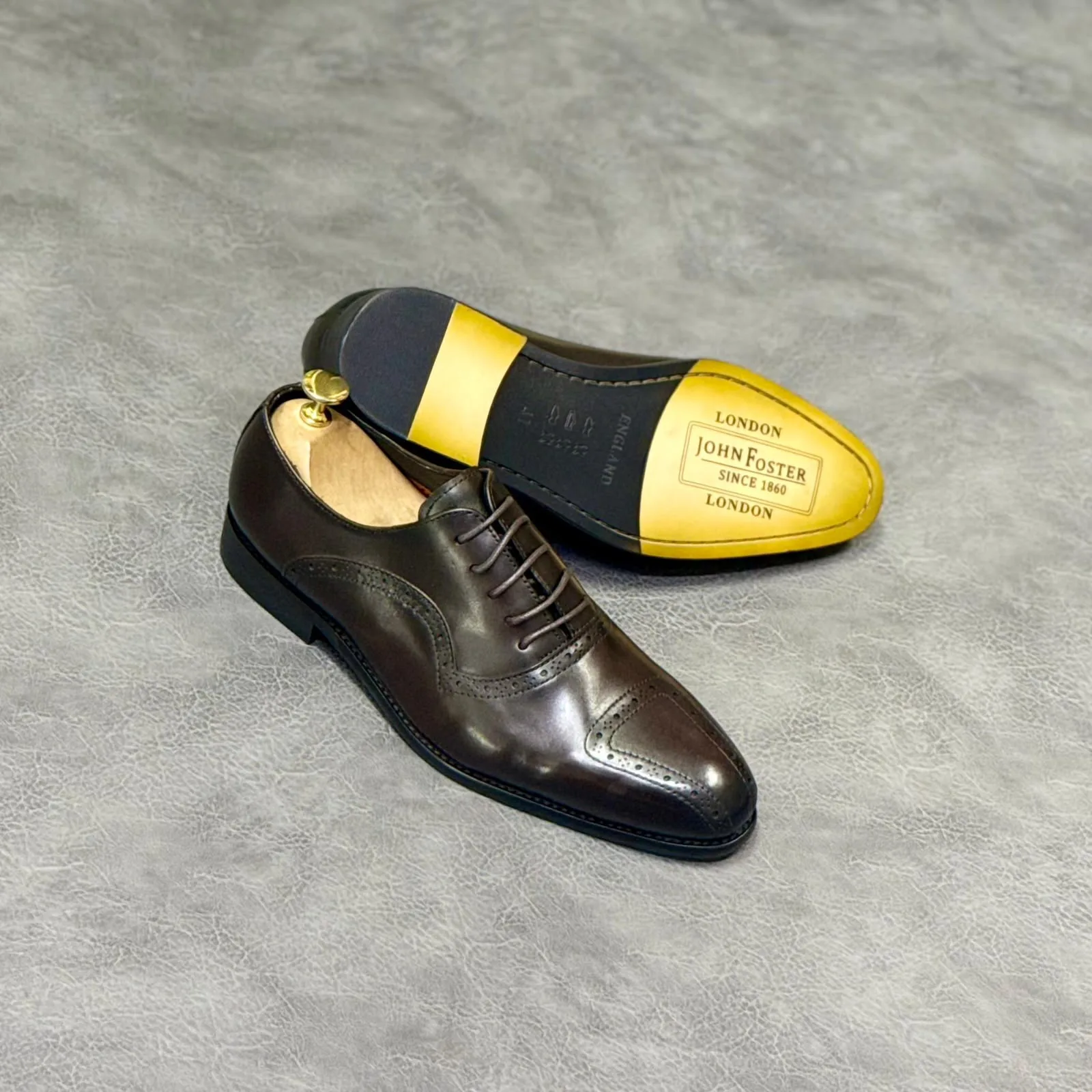 John Foster Medallion Cap-Toe Oxford Shoes - View 1