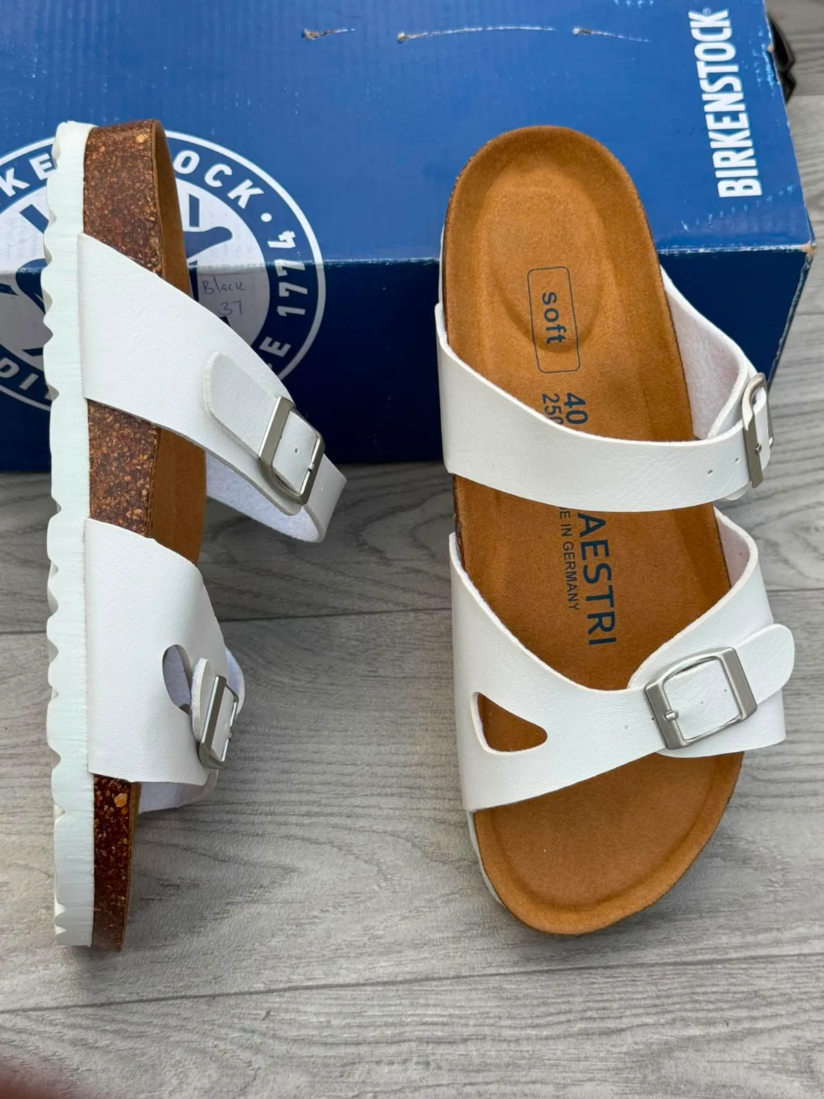 Classic Solid White Two-Strap Sandals