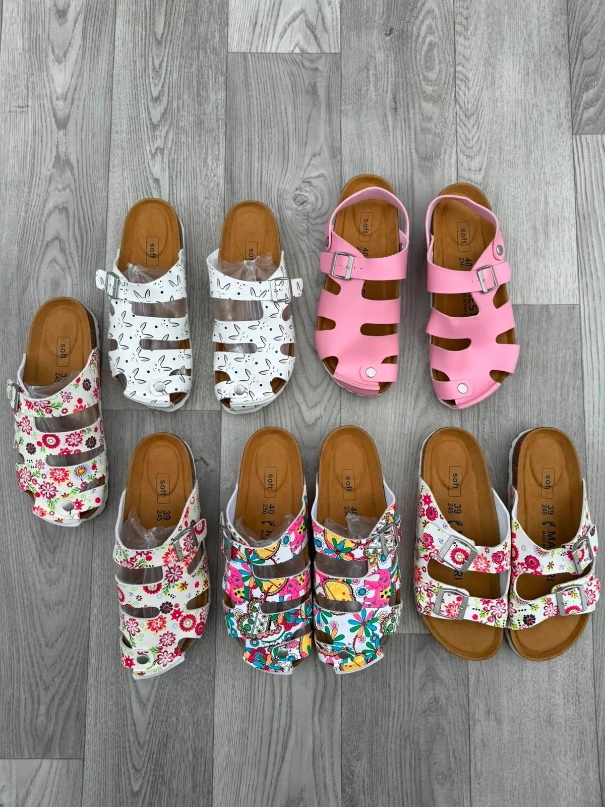 Solid Pink Caged Strapped Sandals - View 1