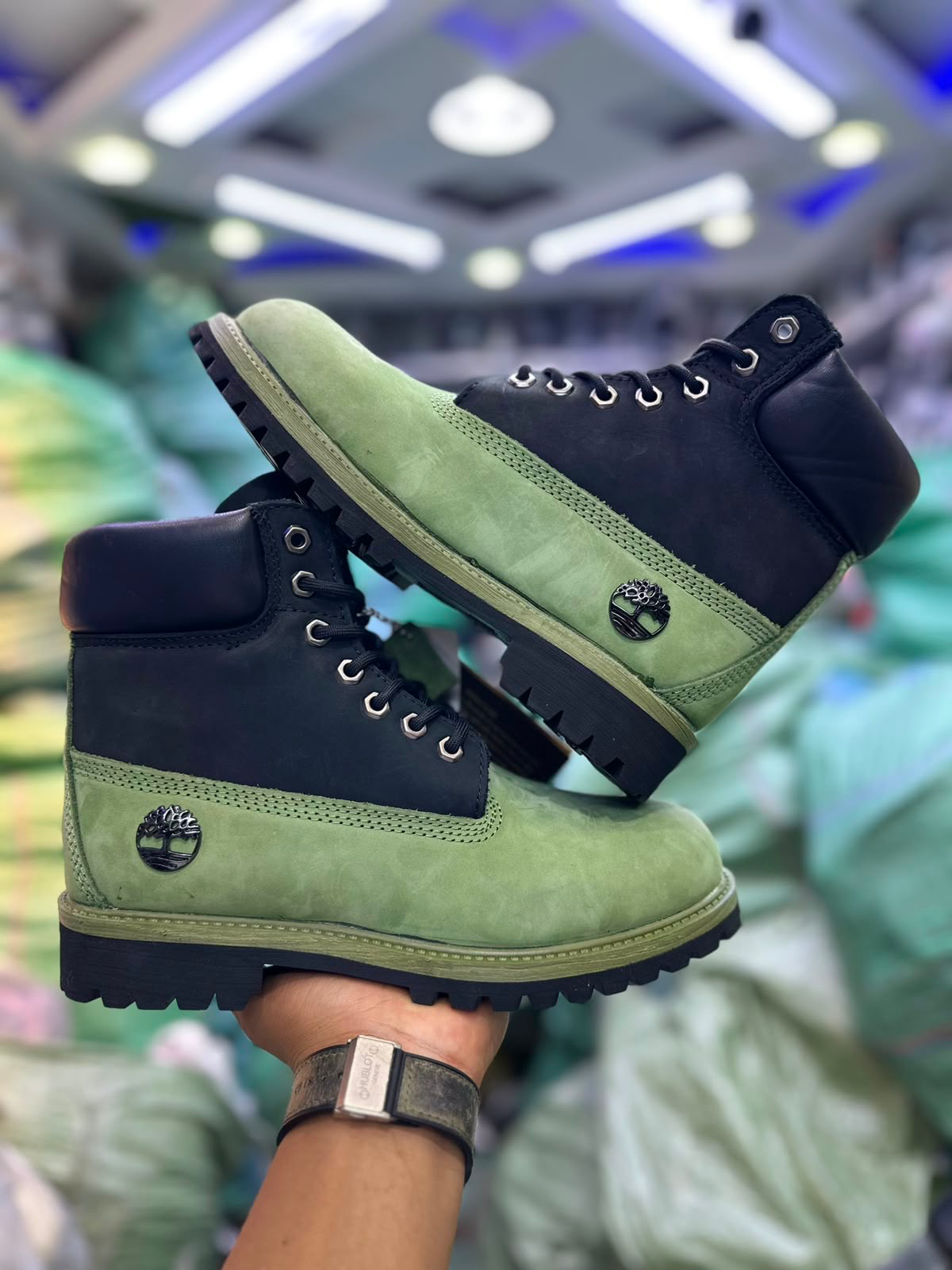 Two-Tone Timberland Boots G enuine Waterproof Leather - Non Marking  