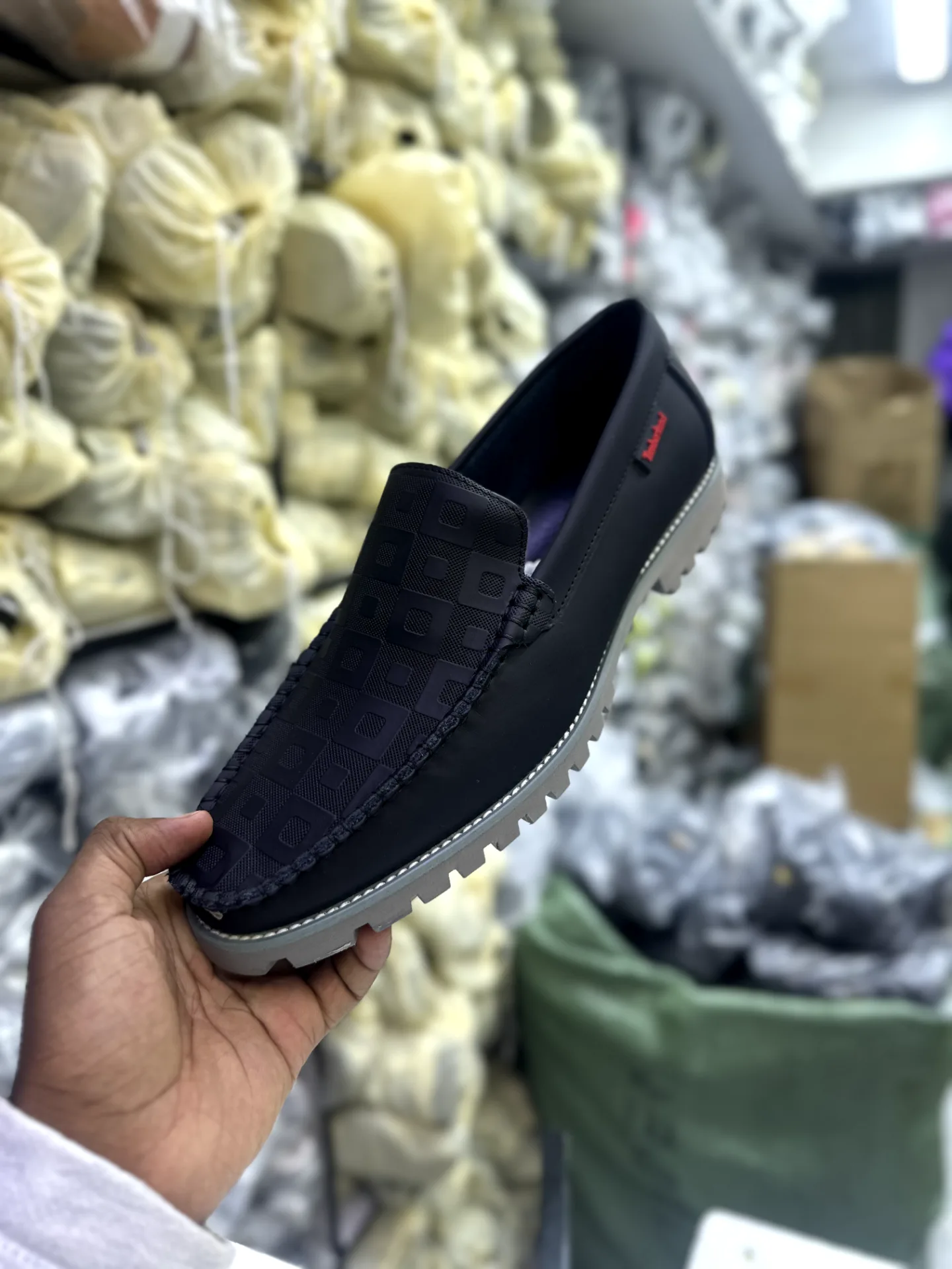 Timberland Men's Geometric Grid Slip-On Loafers "Black"