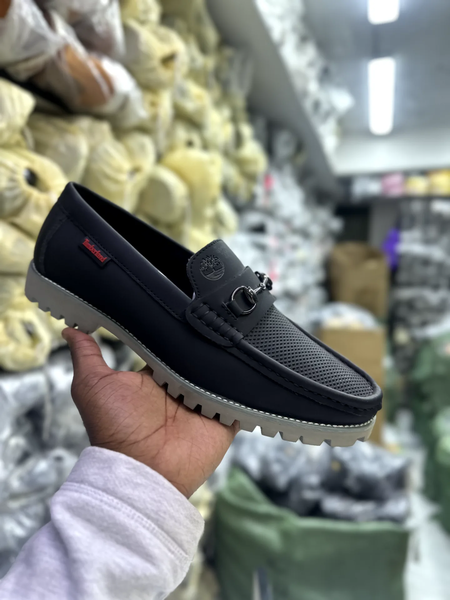 Timberland Men's Micro-Perforated Loafers "Black with Silver Bit"
