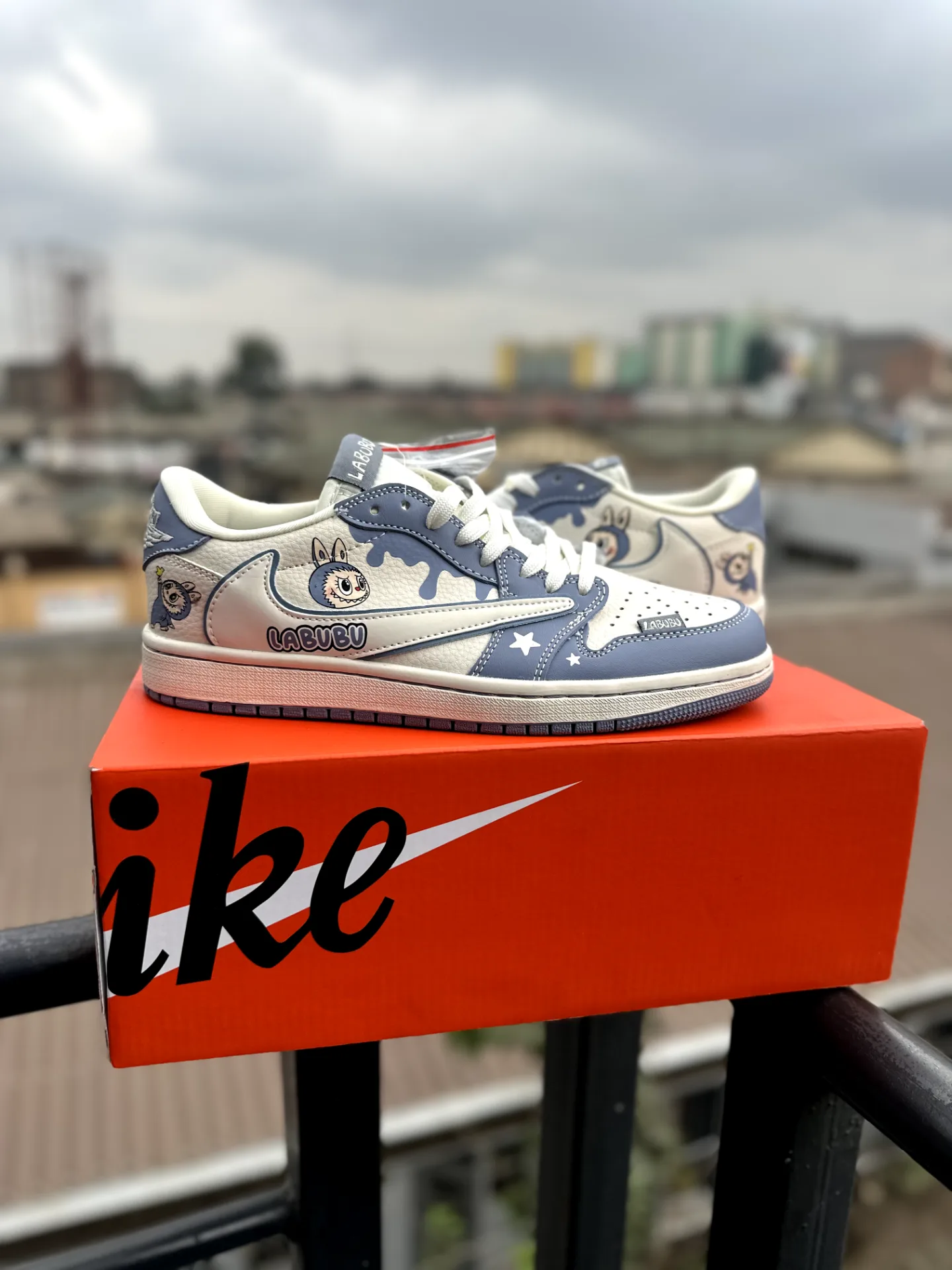 Travis Scott x Air Jordan 1 Low "Labubu Custom Slate Blue" - View 1