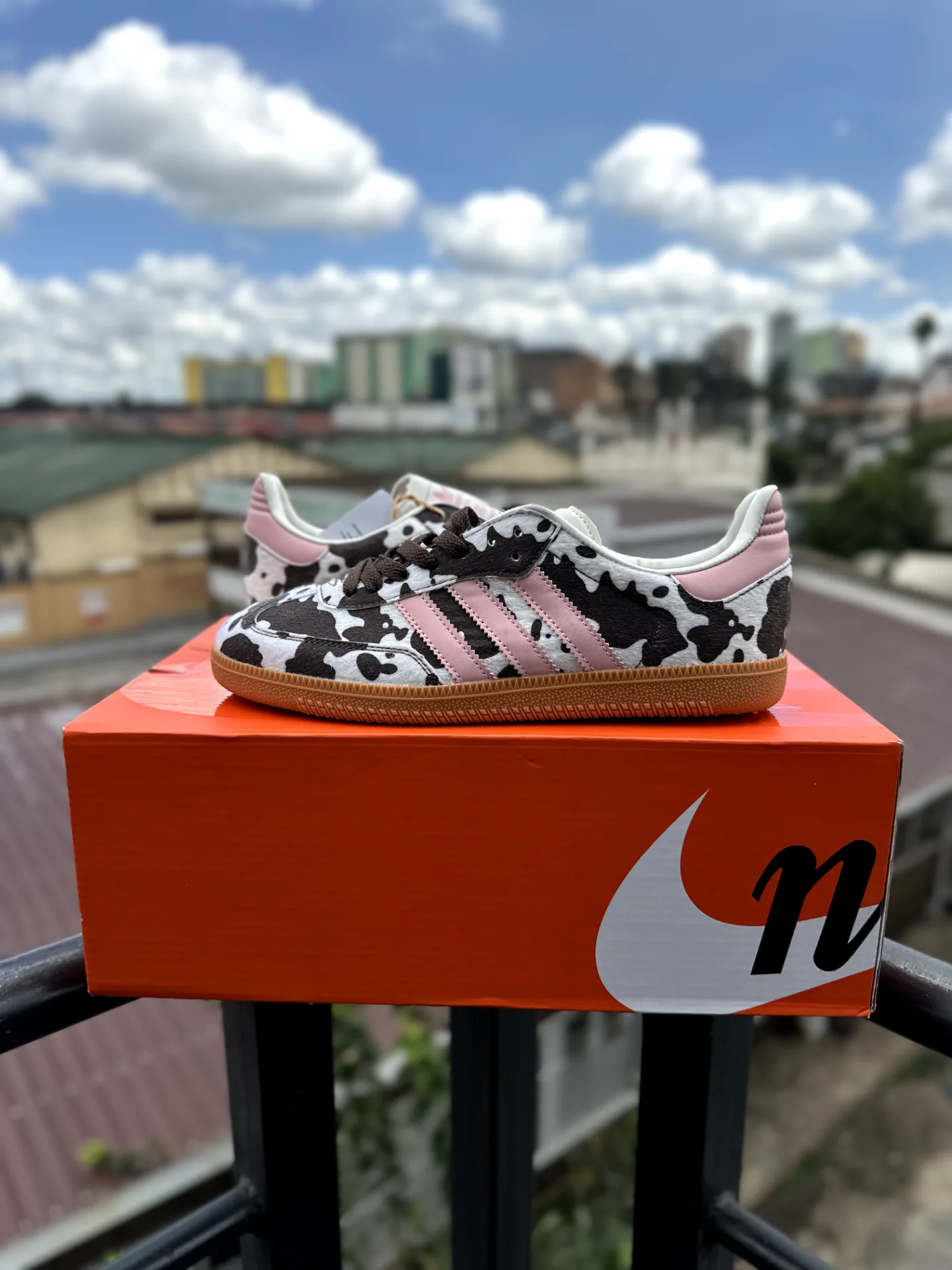 Wales Bonner x Adidas Samba "Pony Hair Cow Print & Pink Stripes"