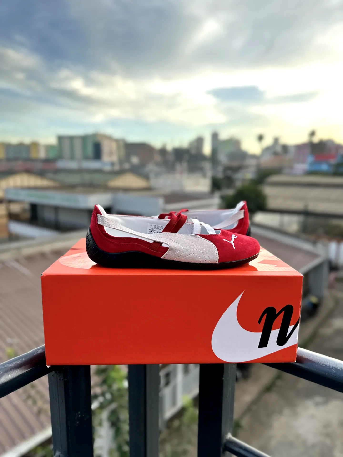 Puma Speedcat Ballet "Fiery Red & White Suede"