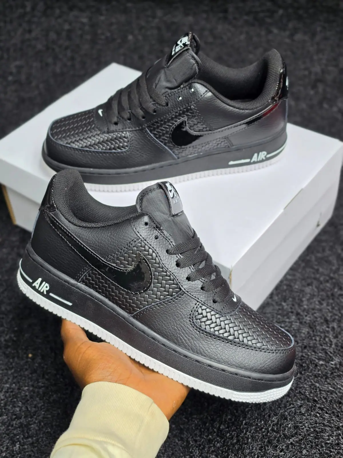 Nike AF1 Woven Black original - Detail View Kenya