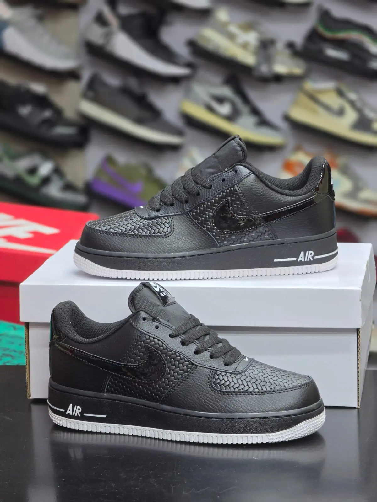 Nike AF1 Woven Black original - Detail View Kenya