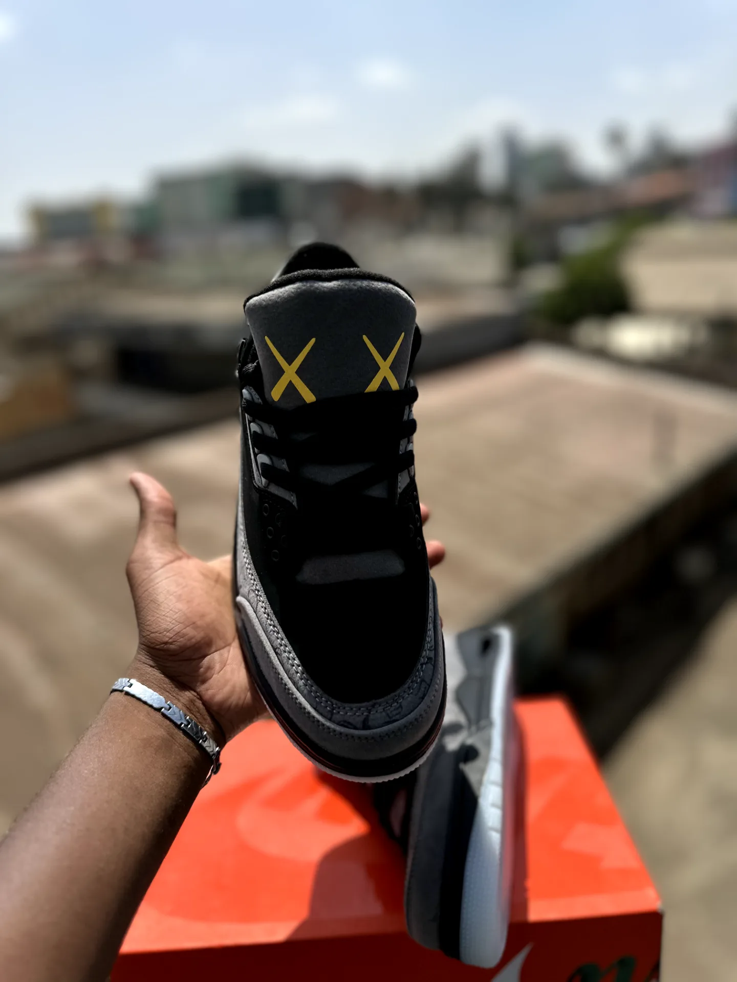 Kaws X Air Jorda 3 Black/Grey original - Detail View Kenya