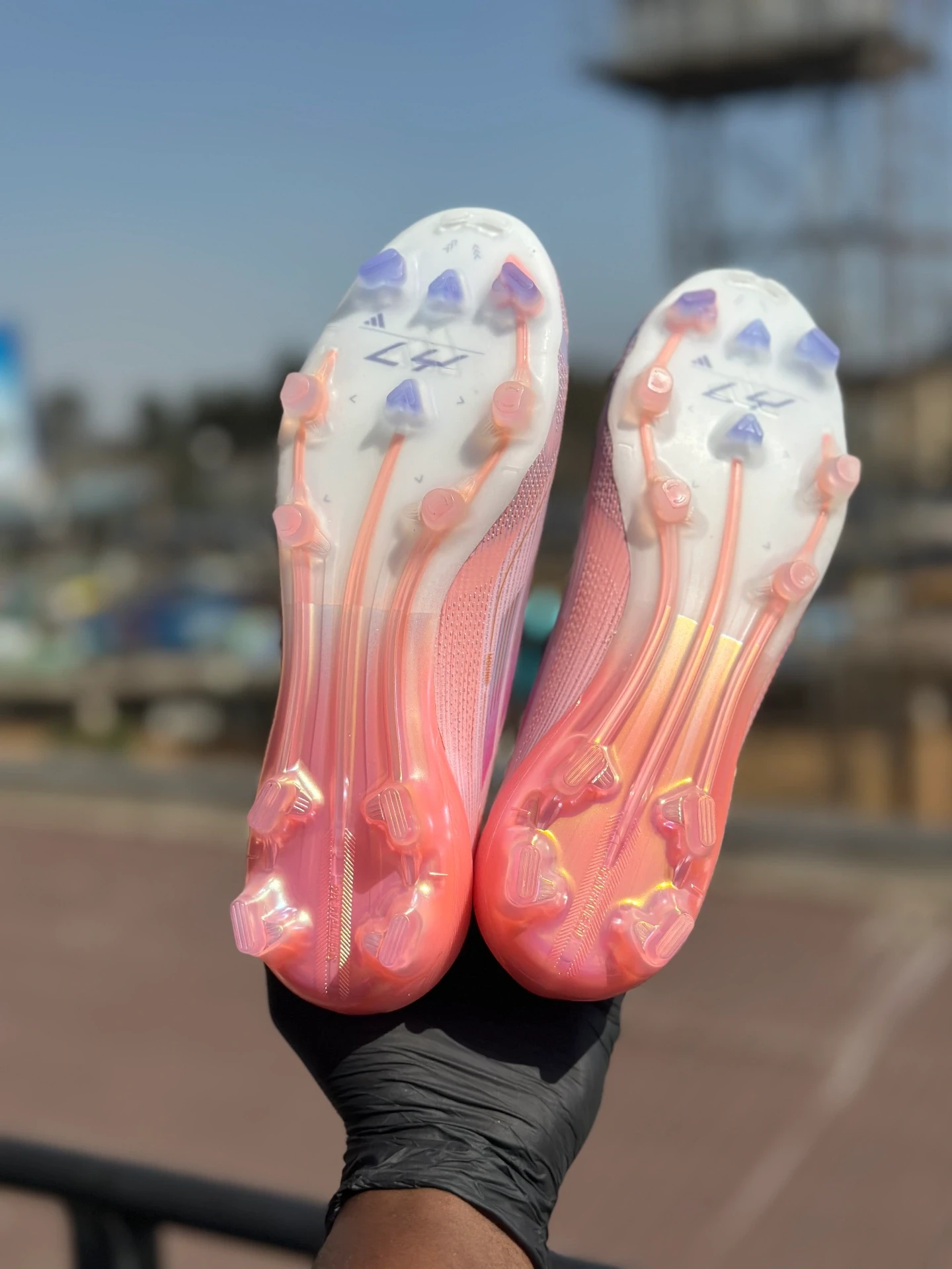Adidas F50 x Lamine Yamal pink Laceless Cleats original - Detail View Kenya