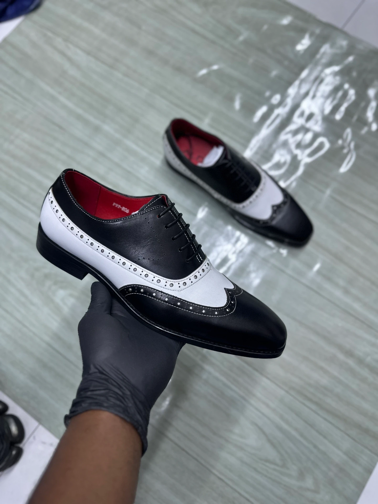 Red Bottom - Black & White two tone wingtip spectator oxford shoes Price in Kenya | 100% Authentic Official Shoes