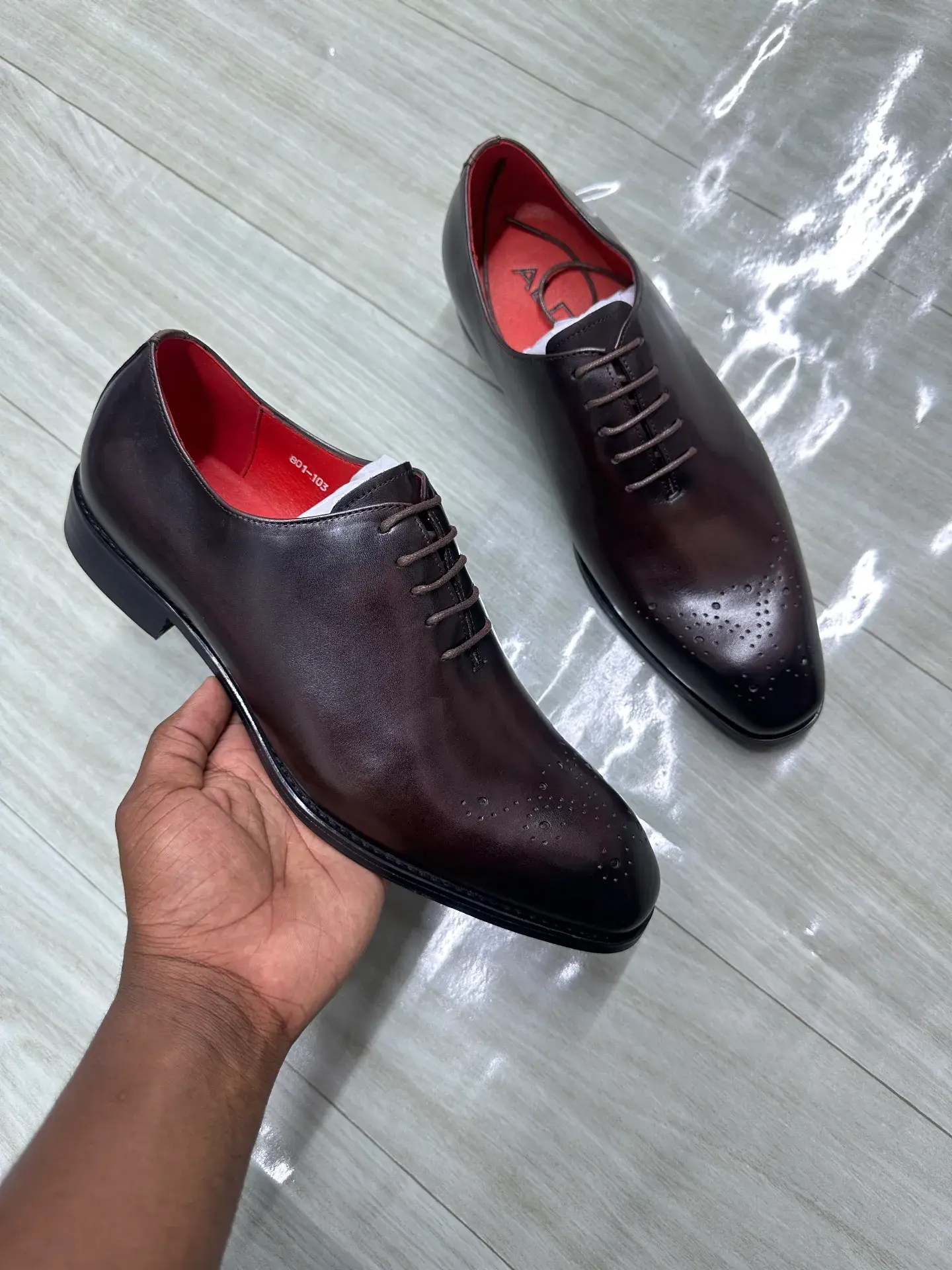 Red Bottoms black oxford dress shoes original - Detail View Kenya