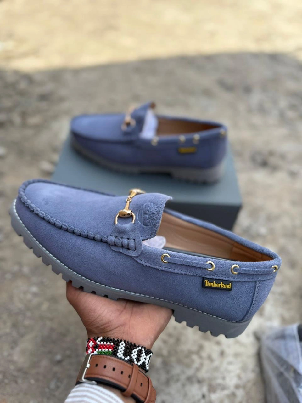 Suede Timberland loafers grey - Detail View Kenya