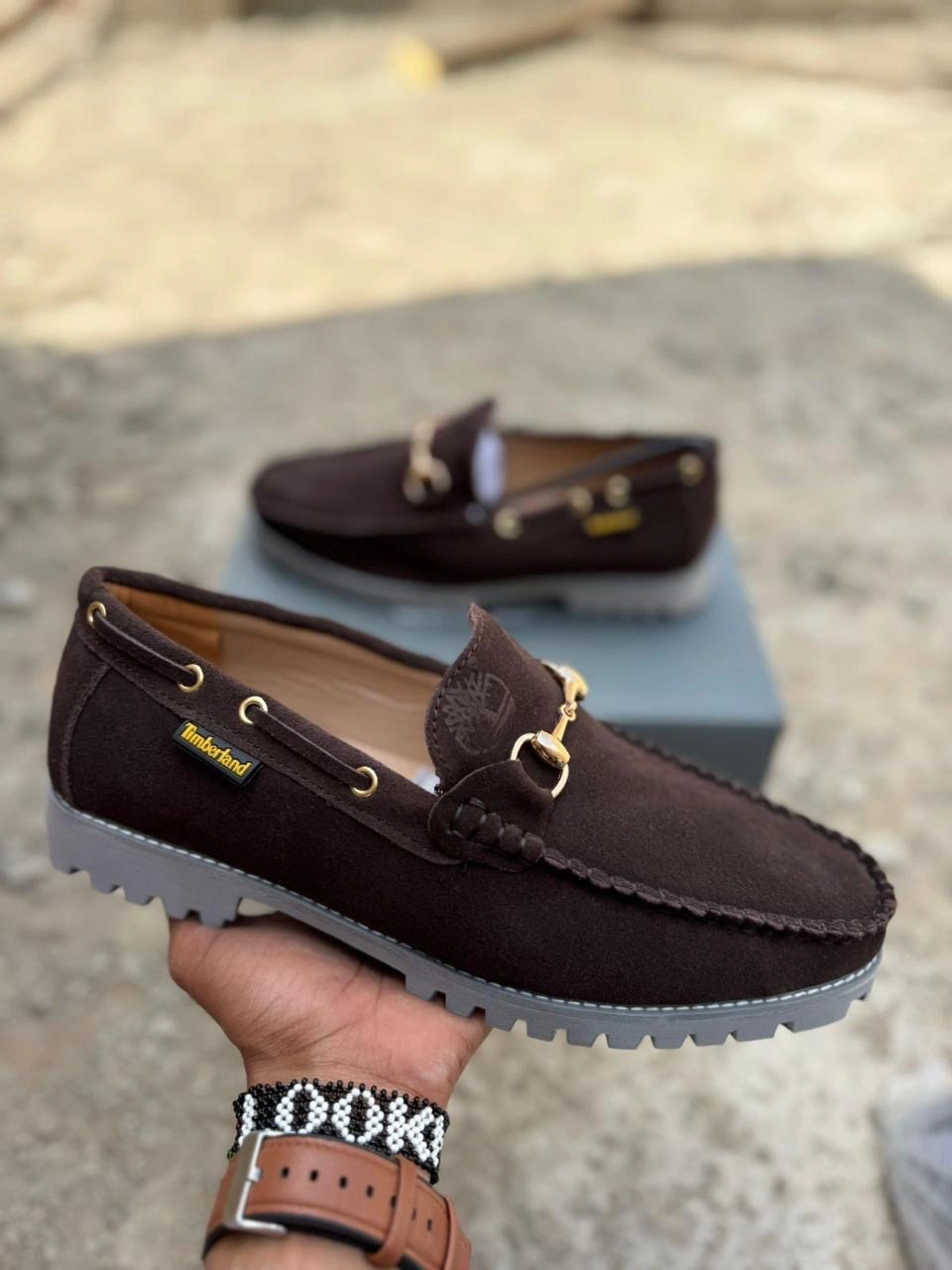 Suede Timberland loafers brown - Detail View Kenya