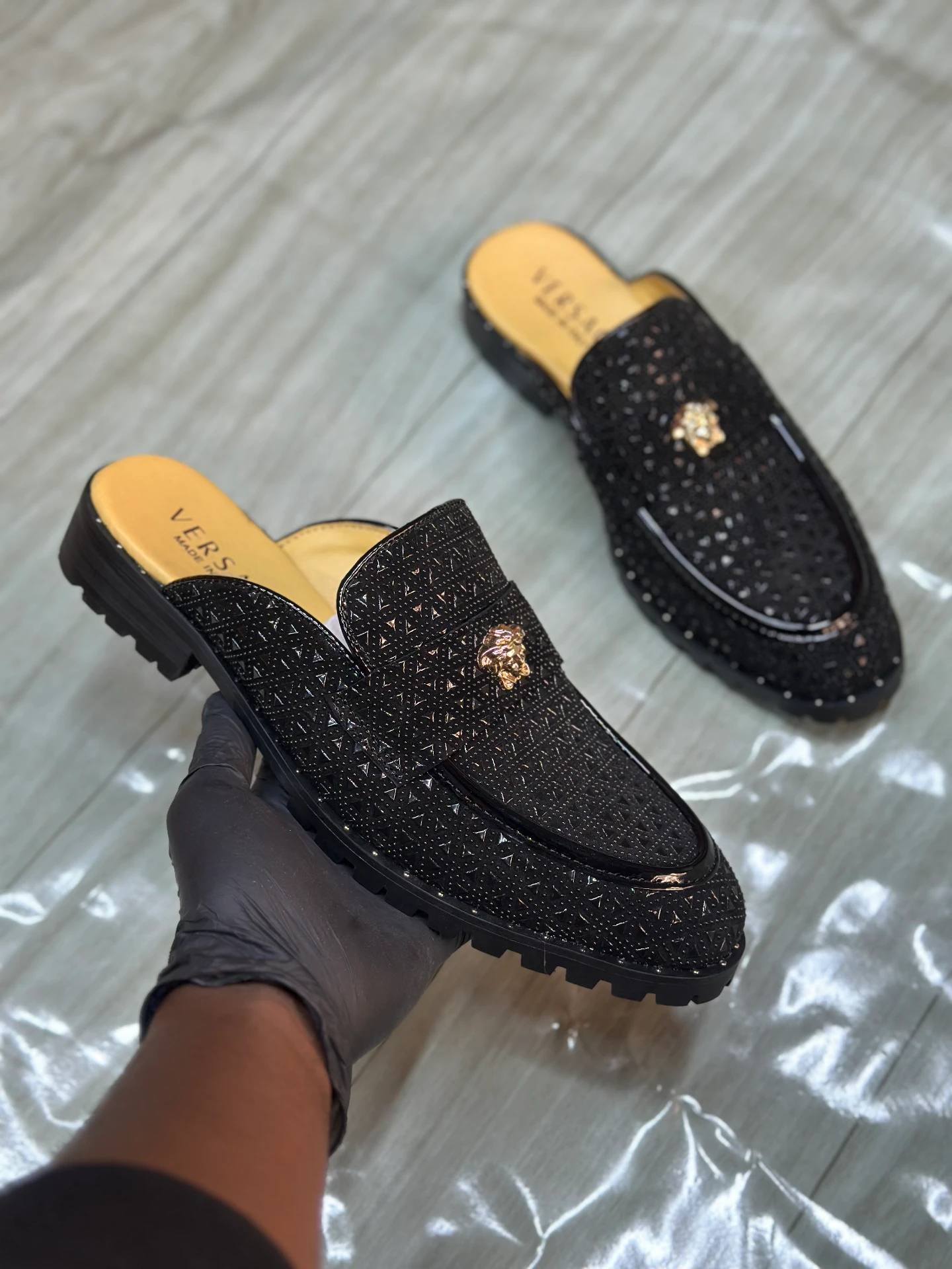 Versace Black Embellished Mule  - Latest Sneaker Arrival Price in Kenya