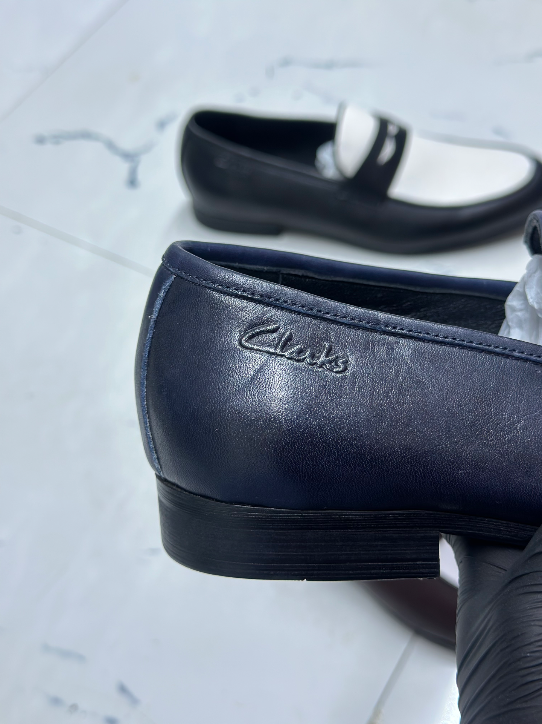 Two tone clarks loafers (Navy blue) original - Detail View Kenya