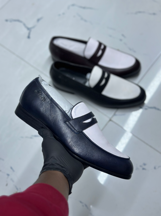 Two tone clarks loafers (Navy blue) - Original KSh Price Nairobi
