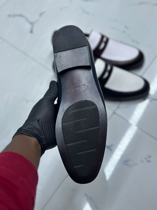 Two tone clarks loafers (Navy blue) original - Detail View Kenya