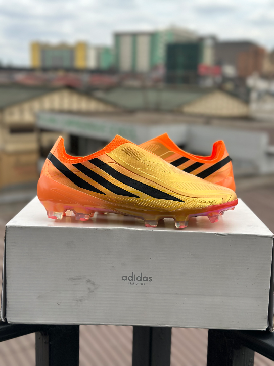 Adidas F50 Hyperfast Elite Laceless FG Solar Gold colourway original - Detail View Kenya